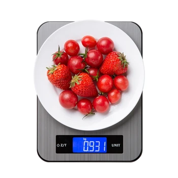 10 kg Kaljeno Steklo Plošče iz Nerjavečega Jekla Dotik, Digitalno Kuhinjsko Tehtnico 20 kg Elektronski Hrana Prehrana Bilance Obsega Kuhanje Orodja