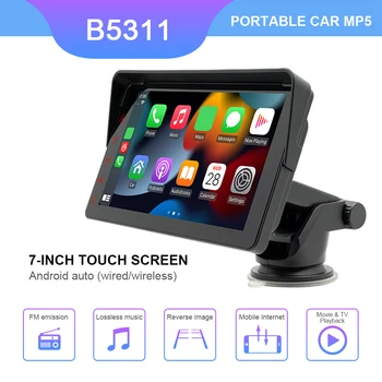 7Inch Avto Radio Prenosni Brezžični CarPlay Android Auto Stereo Multimedijske MP5 Predvajalnik, Zaslon na Dotik, Bluetooth Car Stereo Mirrorlink
