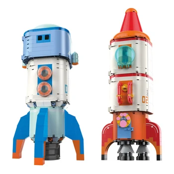 JAKI NOVIH Letalskih Raketni Model Blokira Ustvarjalni Otroci Igrače Smešno Vesoljske Postaje gradniki Astronavt Temo Zbrati Opeke