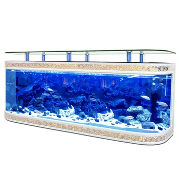 Meri, velik pregleden kocka z led osvetlitev, TV mizo zaslon fish tank akvarij