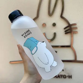Prenosna Steklenica za Vodo Eko-prijazni Pregleden Mlečno Pijačo Steklenico Praktično Srčkan Panda Bear Pijačo Jug za na Prostem