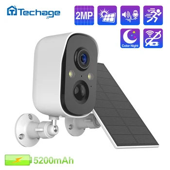 Techage H. 265 1080P Sončne Kamere, Baterija, Fotoaparat Smart AI Priznanje Two-way Audio Snemanje Pisane Night Vision P2P